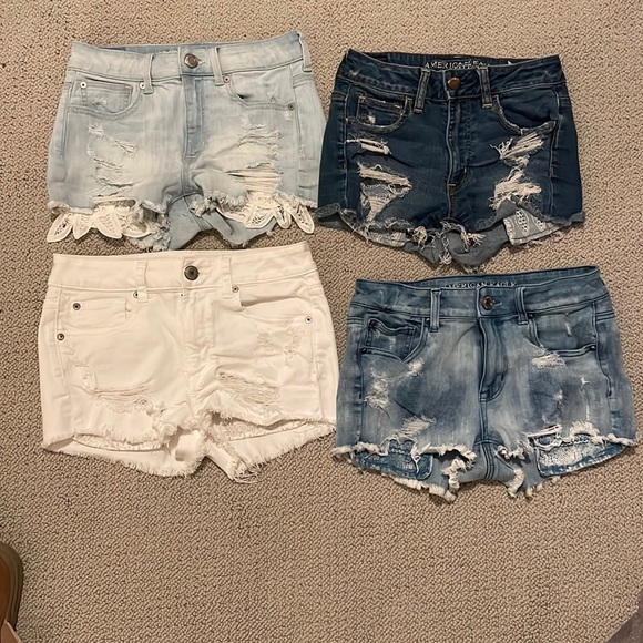 Lot Pairs American Eagle AE Denim Jean Hi-Rise Shortie Shorts
